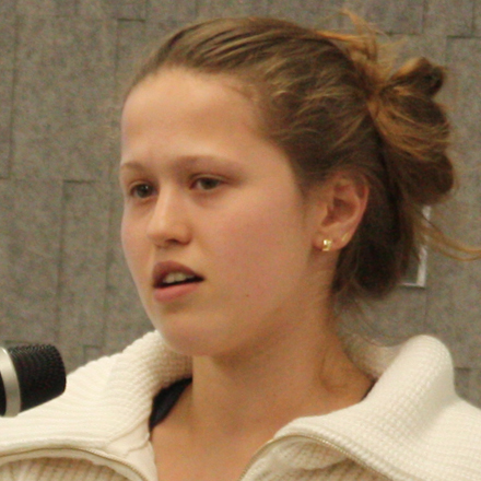 Abby talking about their research