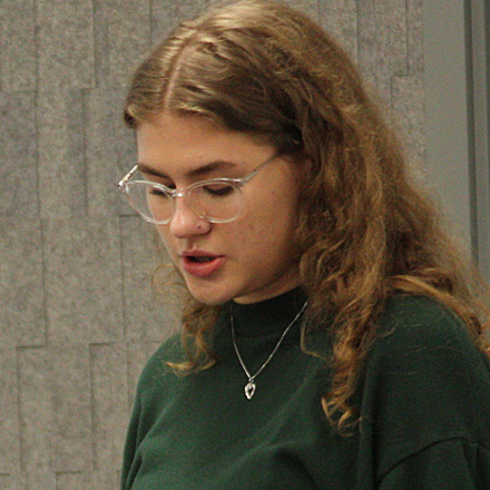 Lily talking about their research