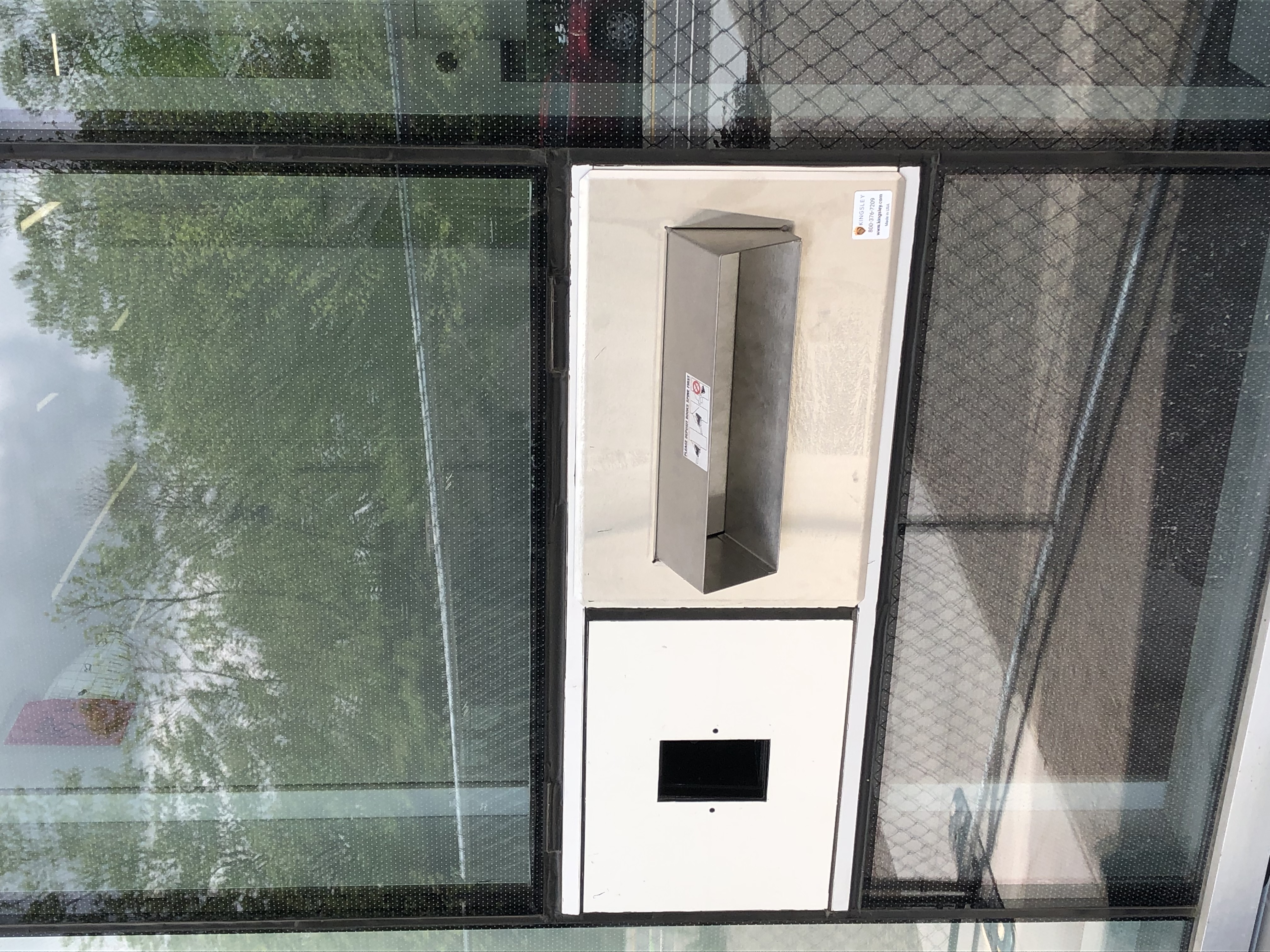 Hillman Library's Bookdrop, located outside of the entrance doors