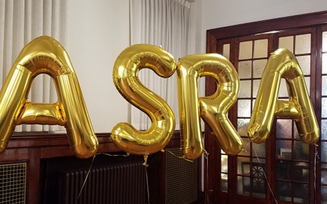 Balloons that spell out ASRA