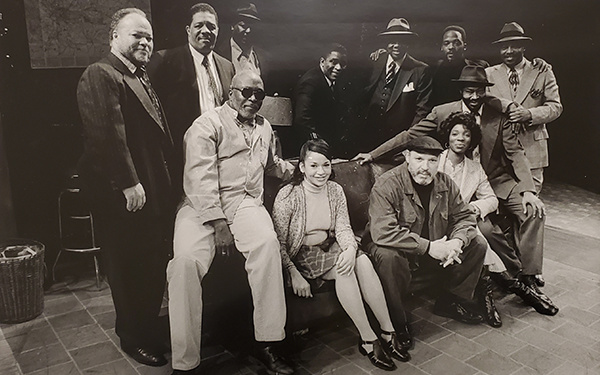 August Wilson with the cast of one his plays.