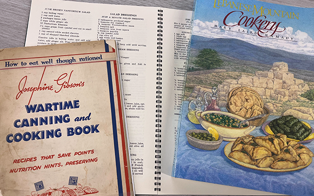Books in new the new exhibit Dig In! Exploring the Culinary World Through Rare Books and Archives