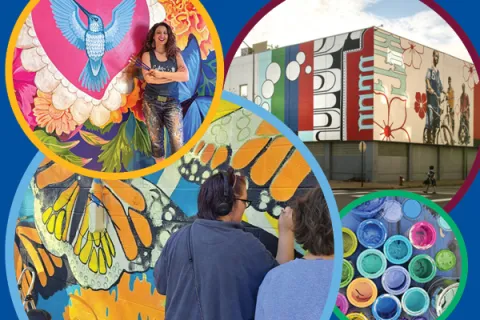Photographs courtesy of Alison Zapata of Zapata Studios Various murals being painted