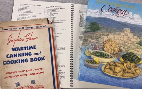 Books in new the new exhibit Dig In! Exploring the Culinary World Through Rare Books and Archives