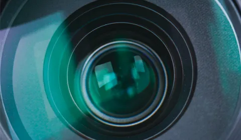 Close up of a camera lens