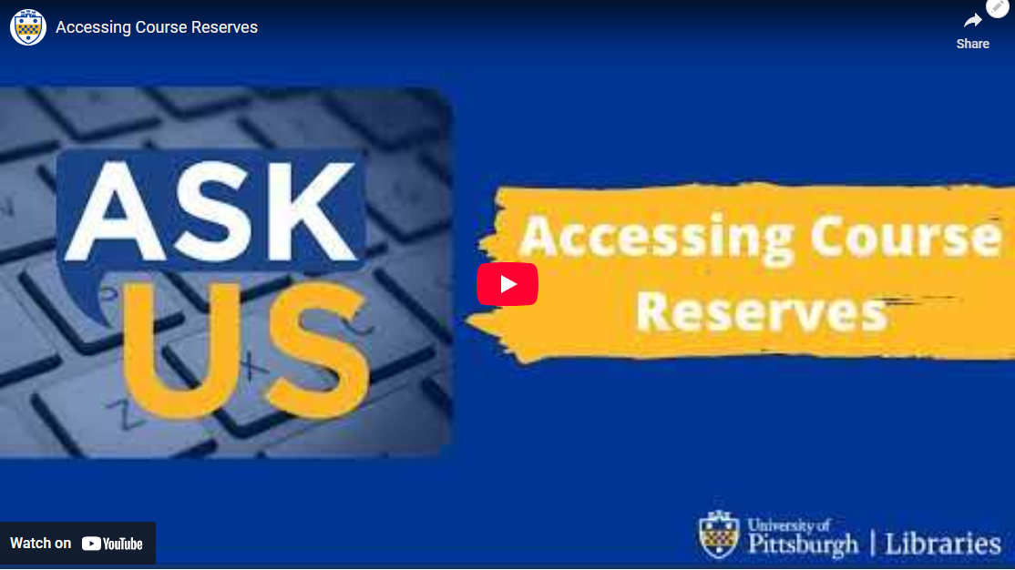Accessing Course Reserves