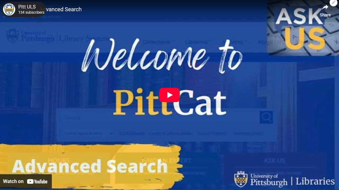 PittCat - Advanced Search