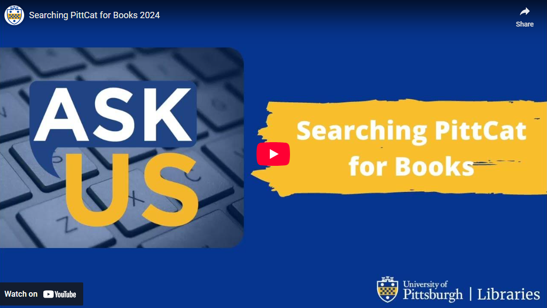 Searching PittCat for Books